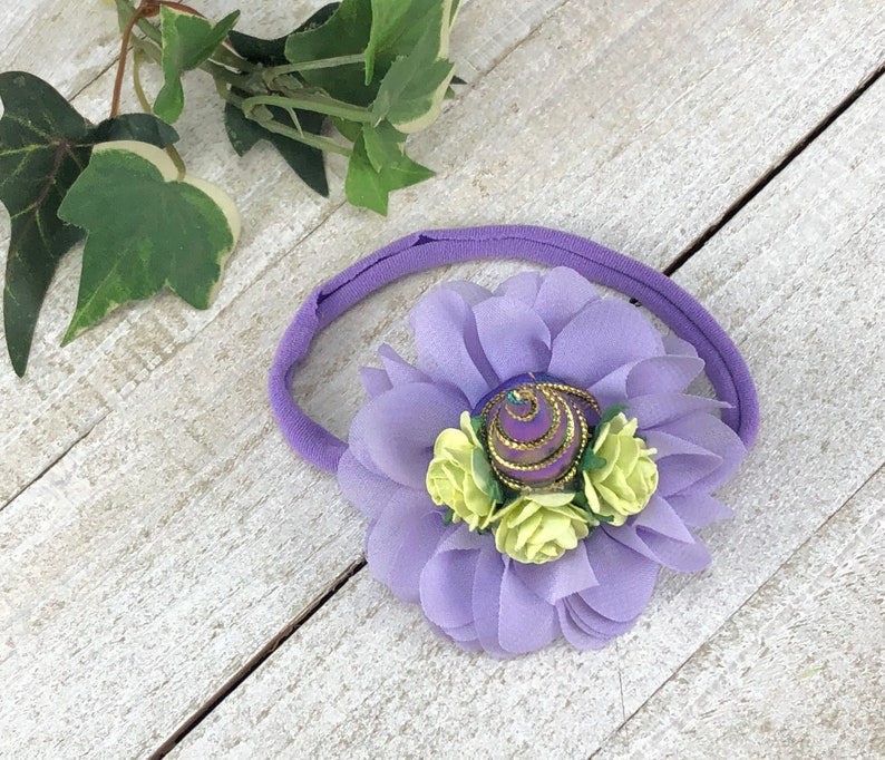spring nylon headband newborn headban purple and green unicorn headband photography prop Mermaid unicorn headband purple nylon headband