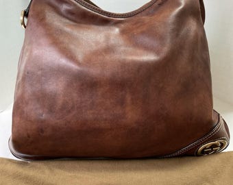 Bolso de hombro vintage Gucci Britt Hobo de piel con bolsa guardapolvo. Un solo dueño. 168847 214397