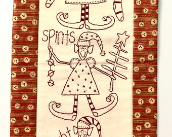 Making Spirits Bright hand embroidery pattern by The Birdhouse, Finished size 8" x 22", Made in Australia