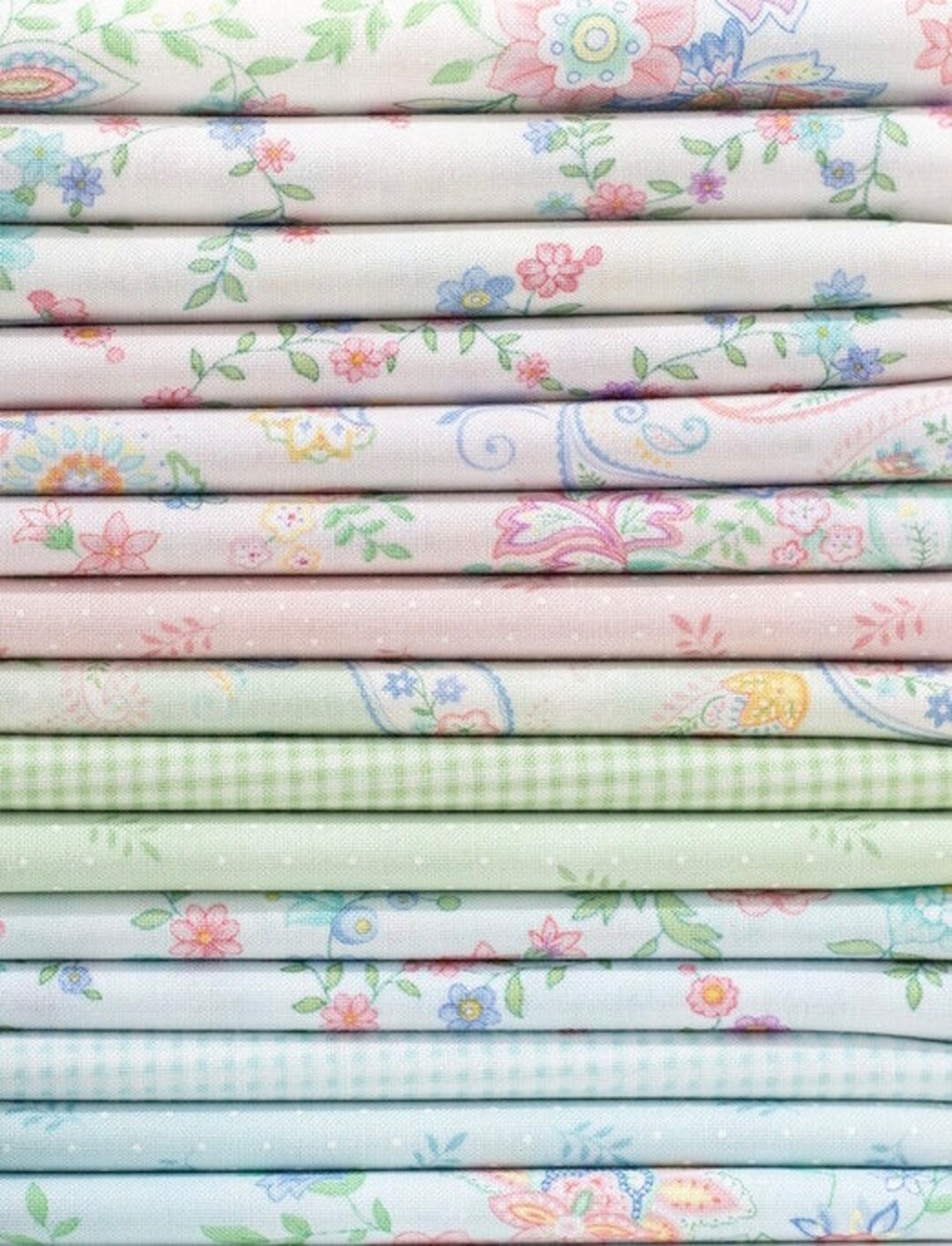Fat Quarter Bundle, Dorothy Jean's Flower Garden by Mary Jane Carey of Holly Hill Quilt Designs