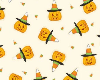 Not So Spooky by Mary Jane Carey of Holly Hill Quilt Designs for Henry Glass Fabrics, 1 yard 10" piece of fabric, End of the bolt, 8315-44