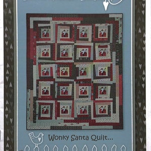 Wonky Santa pattern by Lynette Anderson for Lynette Anderson Designs, Y195, Finished size is approx. 60" x 72"