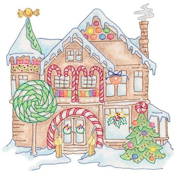 Gingerbread Houses by Meg Hawkey of Crabapple Hill, Machine Embroidery CD for OESD, 80036