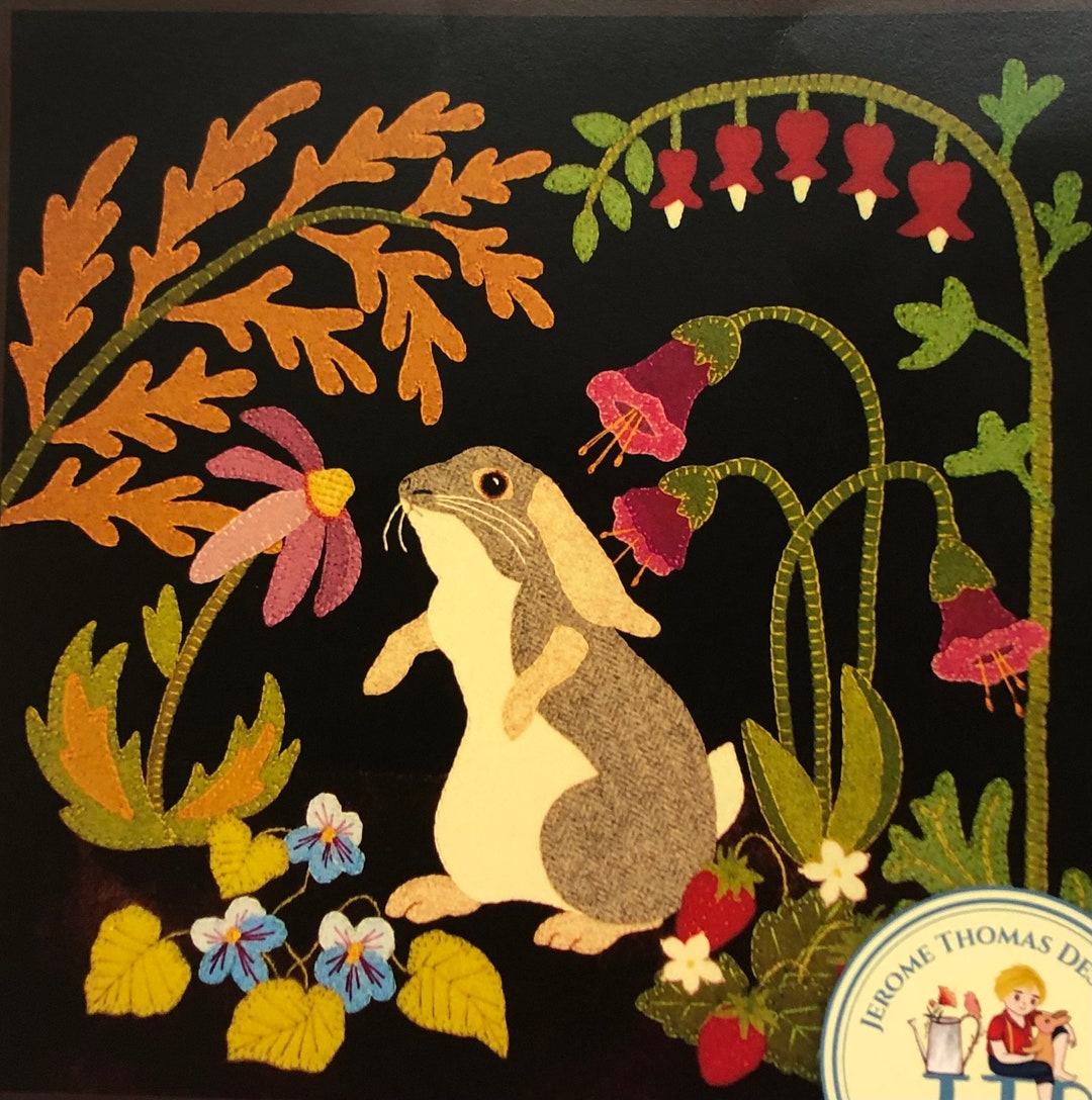 A Garden Intruder, Wool Applique Pattern by Jerome Thomas Designs Etsy