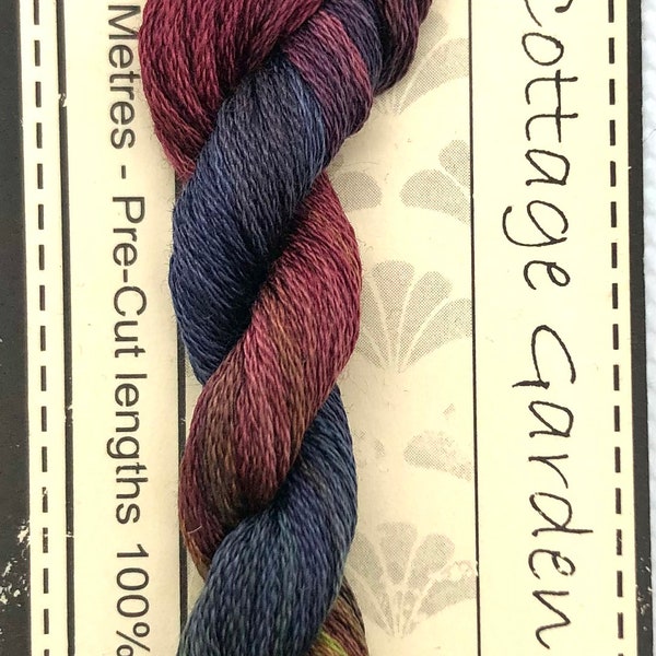 6 strand hand-dyed embroidery floss from Cottage Garden Threads, Made in Australia, Color 508 Gumboot