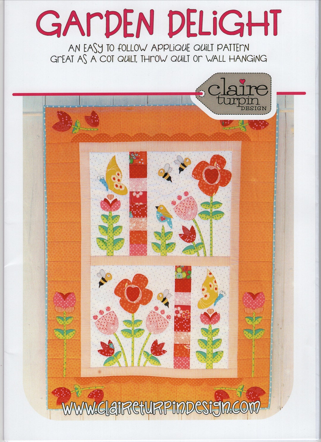 Free Shipping Garden Delight Quilt Pattern by Claire Turpin Design Etsy