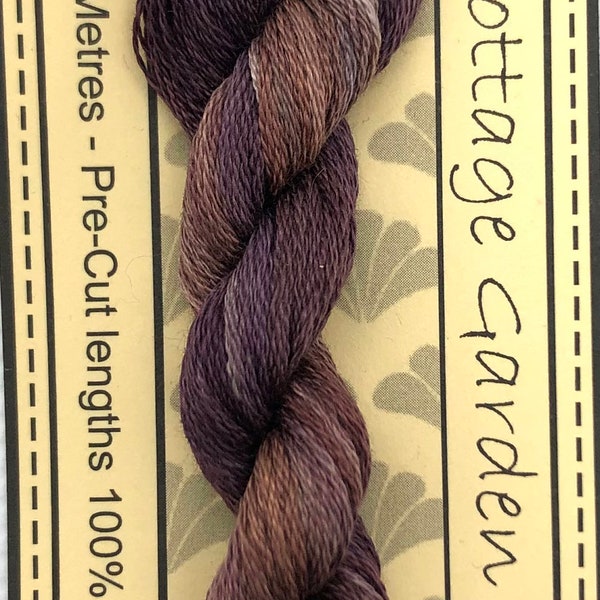 6 strand hand-dyed embroidery floss from Cottage Garden Threads, Made in Australia, Color 305 Gum Nut
