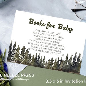National Park Baby Shower Books for Baby Invite Insert | Nature Themed Baby Shower | Instant Download and Print