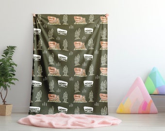 Custom Name National Park Blanket - Personalized Baby Shower Gift | Unique National Park Themed Baby Blanket or Large Throw