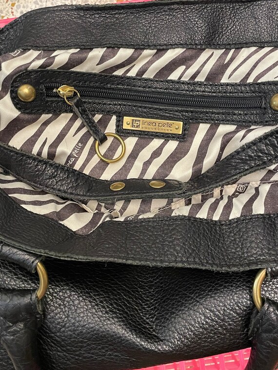 black leather handbag linea pelle - image 6