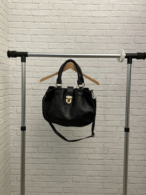 black leather handbag linea pelle - image 1