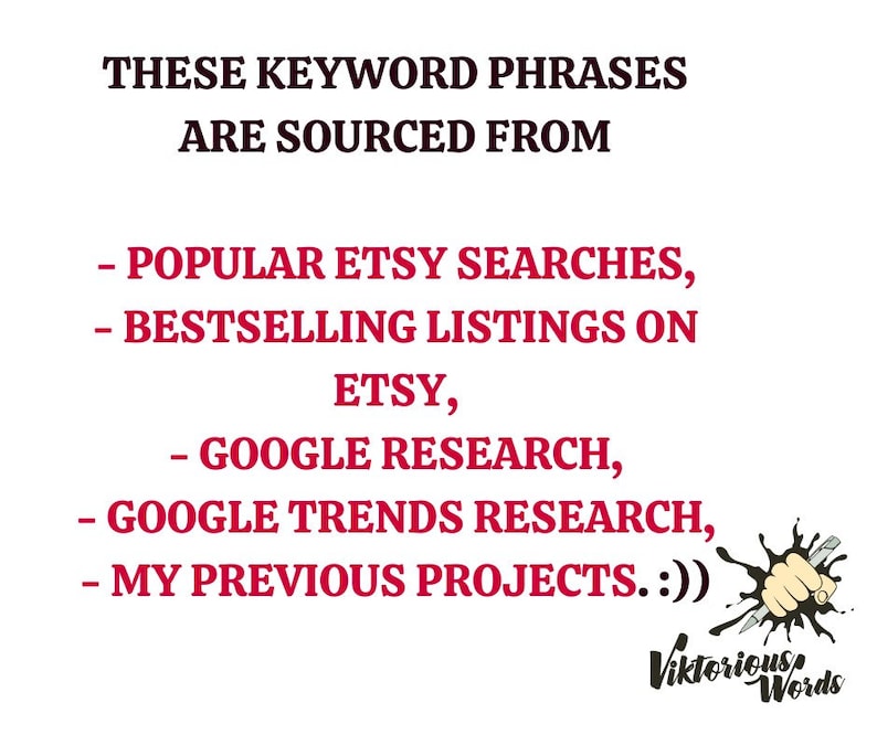 List of 1200 Tshirt Keyword Ideas, Listing SEO, Long Tail Search