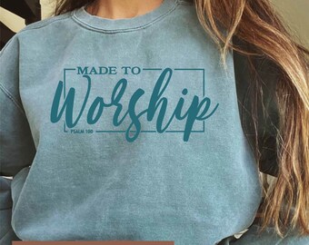 Gildan Comfort Colors Unisex Garment-Dyed Sweatshirt - Made to Worship