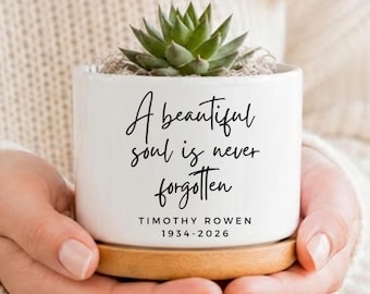 Regalo conmemorativo, celebración de la vida, regalo de condolencias personalizado, maceta conmemorativa, regalo para quienes están de duelo, lo sentimos por su pérdida, maceta para suculentas