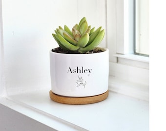 Personalized Planter, Gift for Friend, Gift for Bridesmaids, Birthday Plant, Succulent Planter, Live Succulent, Appreciation Gift