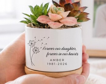 Loss of Daughter Gift, Personalized Daughter Memorial Planter, Sympathy Gift for Parents, Bereavement Gift, In Memory of Daughter