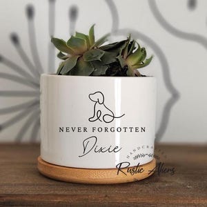 pet memorial planter, dog memorial, loss of pet gift, personalized gift flower pot, loss of dog, pet memorial gift