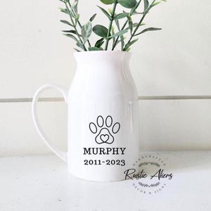 Pet Memorial Gift, Custom Pet Memorial, Memorial Vase, Custom Vase, In Loving Memory, Remembrance Gift, Loss of Pet
