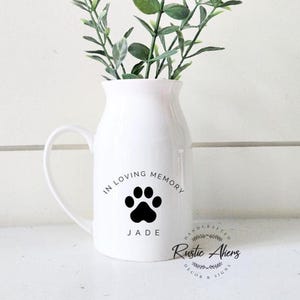 Pet Memorial Gift, Custom Pet Memorial, Memorial Vase, Custom Vase, In Loving Memory, Remembrance Gift, Loss of Pet
