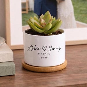 9 year anniversary gift for her, Pottery Anniversary Gift, Personalized Planter, 9 Year Wedding Anniversary Gift for Her, AV1