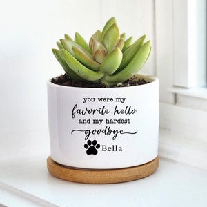 Regalo de condolencias por la pérdida de un perro para un amigo: Maceta personalizada conmemorativa para un perro: Regalo de duelo para alguien que perdió un perro - p1