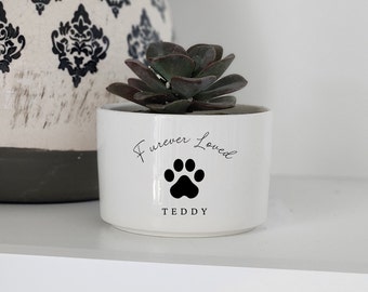 Amato per sempre, Vaso commemorativo per animali domestici, Perdita di un cane, Perdita di un gatto, Regalo di condoglianze, Vaso di fiori personalizzato, Memoriale personalizzato per animali domestici