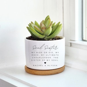 Irmã de Alma, Presente para Melhor Amiga, Presente para Melhor Amiga no Dia dos Namorados, Presente Personalizado, Mini Vaso para Suculentas, Planta Viva, Madrinha de Casamento