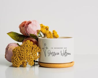Maceta conmemorativa, regalo de condolencias: maceta personalizada para suculentas / En memoria de / Pérdida de un ser querido / Regalo de condolencias