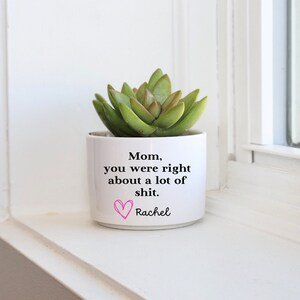 Funny Mother's Day Gift, Personalized Planter For Mom, Mom You Were Right, Funny Planter, Custom Gift, Succulent Gift, Mom Birthday Gift image 2