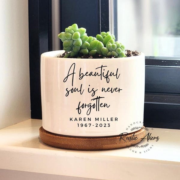 Memorial Gift, Celebration of Life, Personalized Condolences Gift, Memorial Planter, Gift for Grieving, Sorry For Your Loss, Succulent Pot