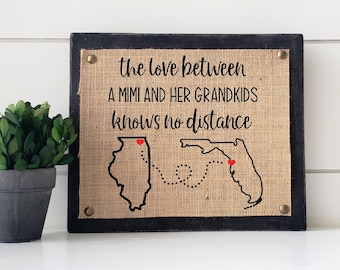 personalized Christmas gift for mimi, long distance mimi gift, gift for mimi, personalized gift for mimi, personalized map, Christmas gift