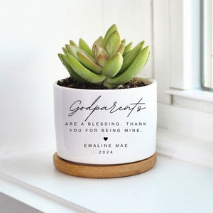 Propuesta de Padrino, Regalo de Bautismo para Padrinos, Regalo para Padrinos, Maceta Personalizada, Maceta Personalizada, Regalo para Madrina
