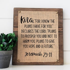 Personalized Graduation Gift, For I know The Plans I Have For You, Christina Graduation Gift, Graduation Sign, Graduation Gift for Her