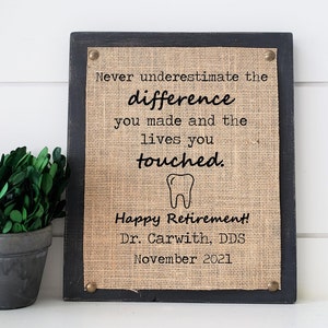 retirement gift for dental hygienist, dental assistant retirement, retirement gift for dental office, personalized retirement gift