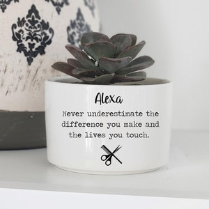 Hair Stylist Gift, Personalized Planter for Hair Stylist, Gift for Hairdresser, Hair Stylist Appreciation Gift, Christmas Gift for Salon