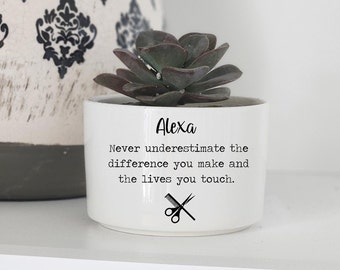 Hair Stylist Gift, Personalized Planter for Hair Stylist, Gift for Hairdresser, Hair Stylist Appreciation Gift, Christmas Gift for Salon