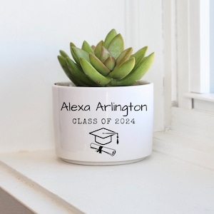 Graduation Planter Gift, Custom Planter, Mini Succulent Pot, College Graduation Gift, Personalized Planter, Custom Graduation Planter