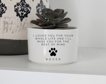 memorial planter, cat memorial gift, dog memorial gift, remembrance gift, pet memorial gift, loss of pet, custom flower pot