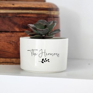 Personalized Succulent Planter, Gift for Friend, Gift for Coworker, Custom Planter With Name, New Home Gift, Live Plant Gift
