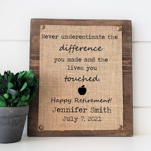 Teacher Retirement Gift, Retirement Plaque, Retirement Gift for Women, Educator Retirement Gift, Education Retirement, From Staff