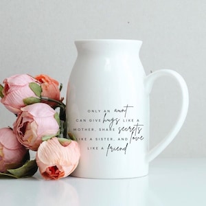 Ceramic Vase Gift for Aunt, Flower Pot of Aunt, Flower Vase Gift, Custom Planter Gift, Personalized Vase