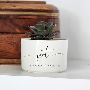 Live Plant Gift, Personalized Succulent Planter, Mini Plant Pot, Desk Planter, Gift for Coworker, Gift for Mentor, Appreciation Gift