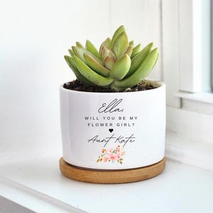 Proposition de demoiselle d'honneur, cadeaux personnalisés pour demoiselle d'honneur, cadeau de demoiselle d'honneur, jolie jardinière, seras-tu ma fille d'honneur, jardinière succulente