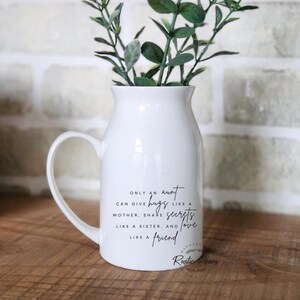 Ceramic Vase Gift for Aunt, Flower Pot of Aunt, Flower Vase Gift, Custom Planter Gift, Personalized Vase image 4