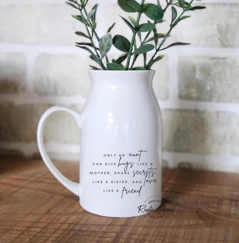 Ceramic Vase Gift for Aunt, Flower Pot of Aunt, Flower Vase Gift, Custom Planter Gift, Personalized Vase image 4