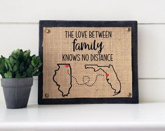 gift for family, long distance family gift, personalized gift for family, gift for mom from kids, personalized map gift, long distance