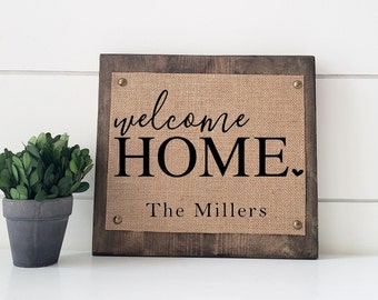 personalized housewarming gift, welcome home sign, family name sign, new home gift, first house gift, last name sign, personalized gift