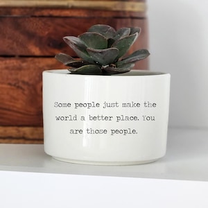 Appreciation Planter, Succulent Gift, Gift for Mentor, Thank You Plant, Live Succulent Plant, Custom Plant Pot, You Make the World Better