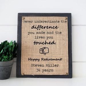 retirement gift for postal worker, retirement gift for delivery man, mailman retirement gift, retirement plaque, personalized retirement