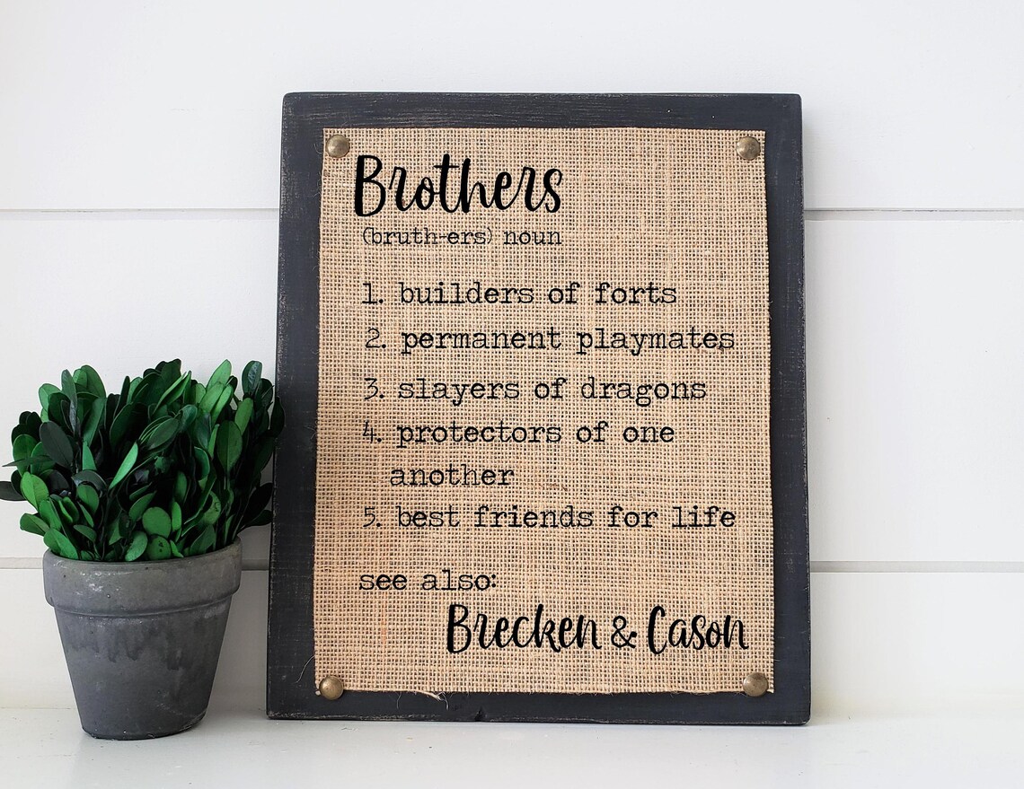 Brother Definition Sign Playroom Decor, Brother Definition Sign, Playroom Wall Art, Brothers ...